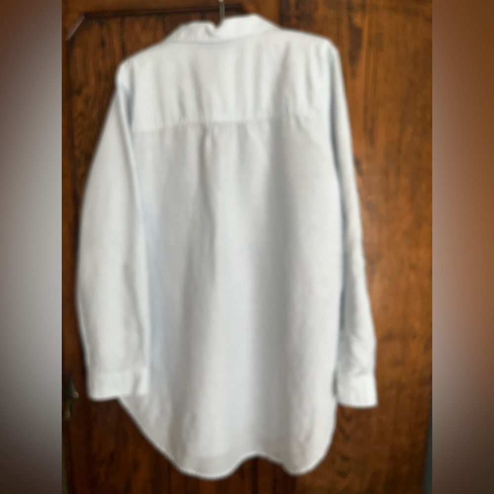 Sanctuary oversized blue and white thin striped shirt XL - Picture 2 of 5